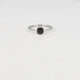 Silver Ring with Square Glass Stone • Black