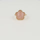 Ring mit goldenen Blumen - Rosenquarz