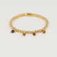 Elastic Bracelet with Round Gemstone Charms • Tiger Eye