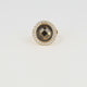 Elegant Ring with Round Glass Stone • Smoky Topaz