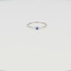 Silver stacking ring - Dark sapphire glass stone - Stainless steel