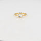 Gold ring - crystal glass stone - twisted edge