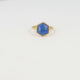 Gouden ring - zeshoek - Blue Aventurine edelsteen
