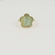 Golden Flower Ring - Green Fluorite