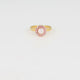 Gouden ring - roze parel - zirkonia steentjes