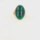 Statement-Ring mit ovalem Edelstein • Grüner Achat • Gold