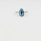 Zilveren ring - getwist randje - blauwe glassteen