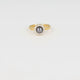 Gouden ring - zwarte parel - zirkonia steentjes