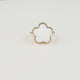 Golden Flower Ring - White Aventurine