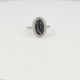 Vintage ring - Stainless steel - black marble stone