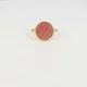 Gouden ring - Ronde roze Rhodonite edelsteen - Modern design