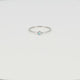 Silver stacking ring - Aqua glass stone - Stainless steel