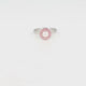Zilveren ring - roze parel - zirkonia steentjes
