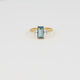 Gold ring - Blue stone - Zirconia accents
