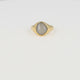 Golden Ring with Organic Shape - Blue Chalcedony