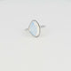 Creative silver stacking ring - Quartz glass stone - Stainless steel