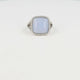 Zegelring zilver - White Quartz edelsteen - 15 mm steen