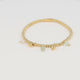 Elastic Beaded Bracelet with Round Charms - Gold-Colored & Green Fluorite