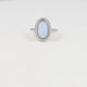 Vintage zilveren ring - White Quartz steen - Twisted rand
