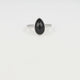 Silberner Ring - gedrehter Rand - schwarzer Glasstein