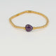 Elastisches Amethyst Armband mit Herzanhänger