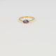 Goldener Ring - violetter Glasstein - Vintage Ausstrahlung