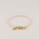 Rose Quartz armband – Edelsteen & stainless steel 14k goud