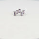 Silberner Designring - 5 violette Kristallsteine - hypoallergen