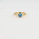 Goldener Ring - Sechseckiges Design - Blauer Glasstein