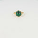 Gouden ring - zeshoek design - Malachite edelsteen