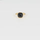Golden ring - Black faceted crystal glass stone