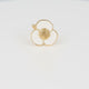 Gouden bloem ring - wit epoxy - speelse stijlvolle touch