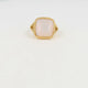 Gouden zegelring - White Quartz - tijdloos design