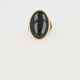 Statement-Ring mit ovalem Edelstein • Onyx • Gold