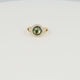 Green glass stone ring with zirconia