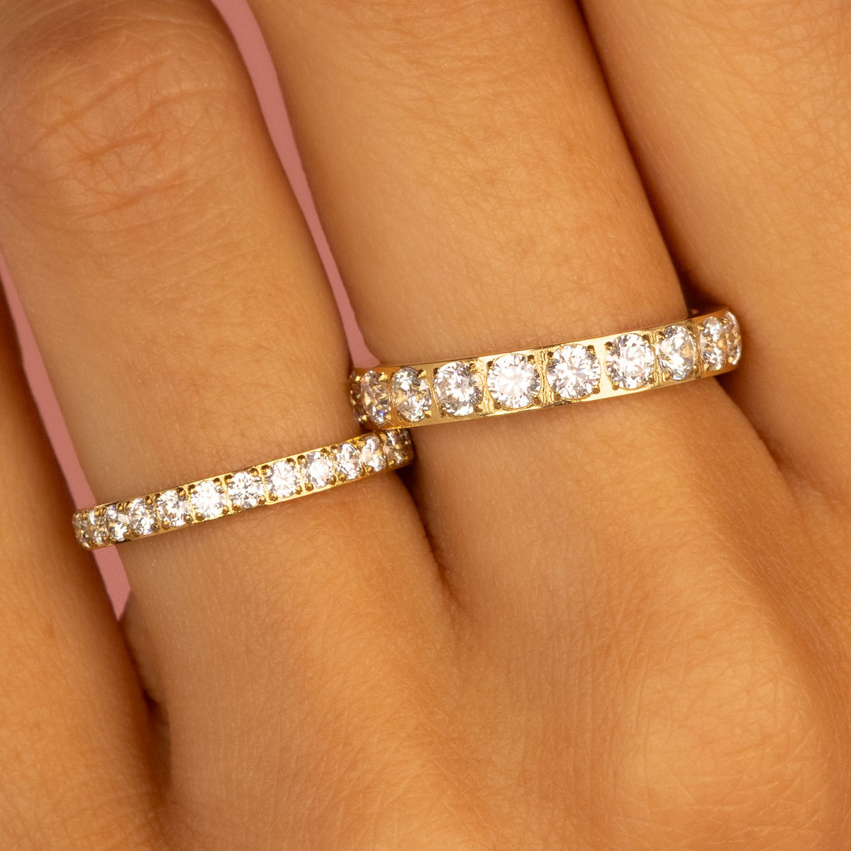 Ring met Zirkonia Steentjes • 3 mm • Goud