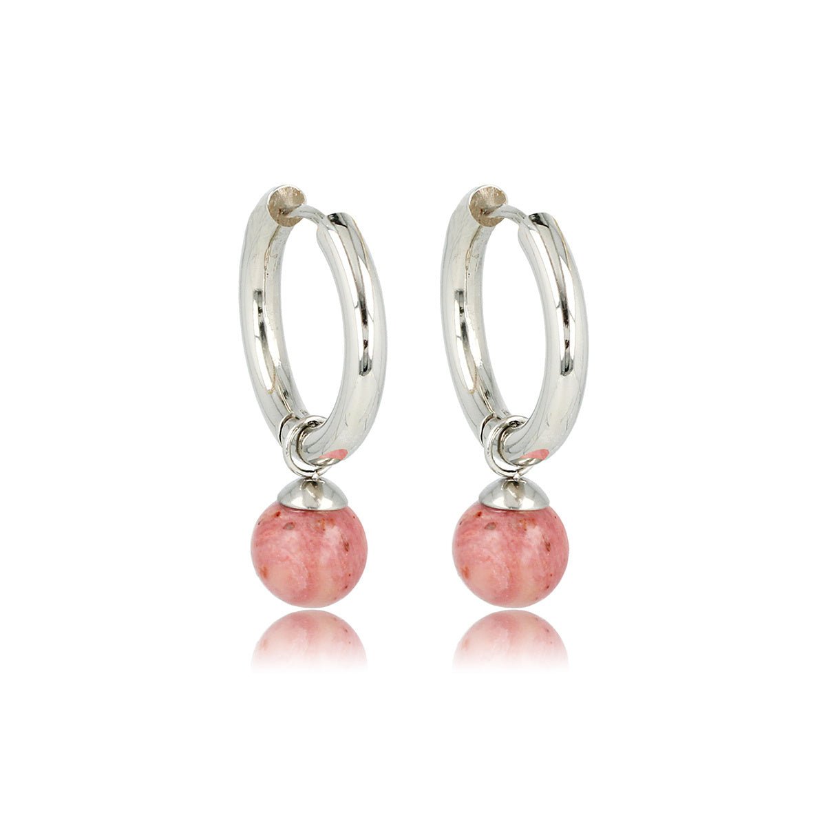 Rhodonite Zilveren Oorringen: Elegantie in Balans - My Bendel