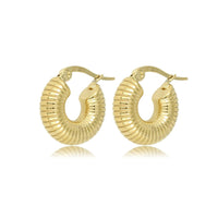 Ribbelige Gouden Oorringen 16x6 mm - Elegant en Uniek