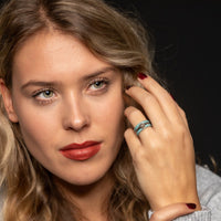 Ring zilver met groene zirkonia - minimalistisch Stainless steel - My Bendel