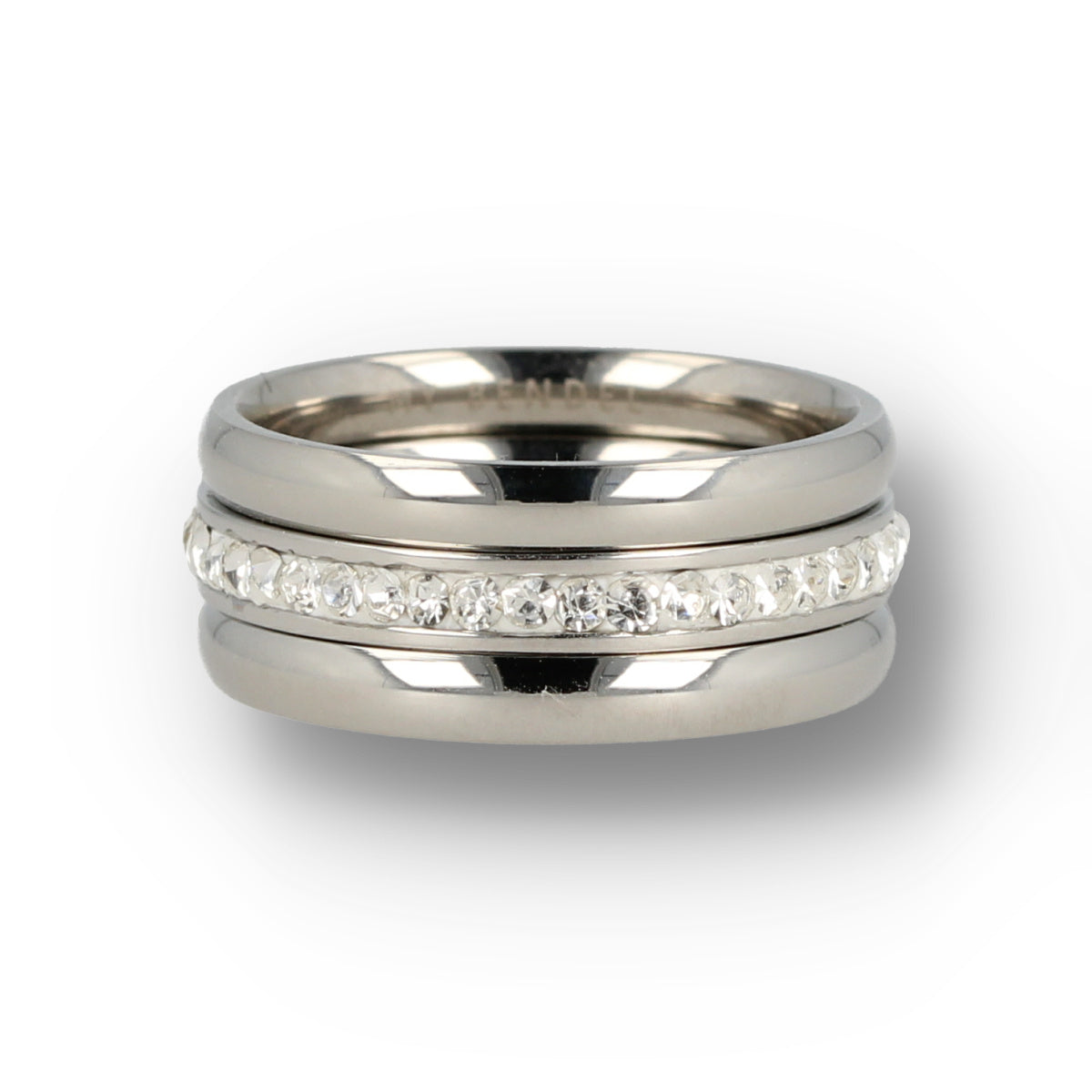 Ring set silver - Zirconia ring - Size 16-19