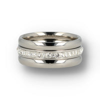 Ring set silver - Zirconia ring - Size 16-19