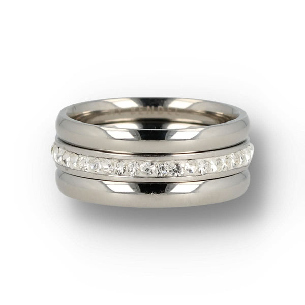 Ringenset zilver - Zirkonia ring - Maat 16-19