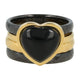 Gouden ringenset met Onyx hart en zwart keramiek. Stijlvol en elegant. Inclusief 1 jaar garantie.