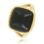 Goldener Siegelring - Onyx Edelstein - Stilvoller Damenring