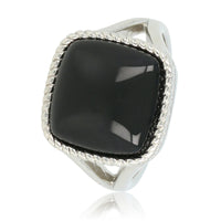 Seal ring silver with Onyx - Chic ladies' ring 15 mm gemstone