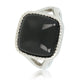 Seal ring silver with Onyx - Chic ladies' ring 15 mm gemstone