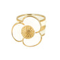 Ringenset - witte keramiek - gouden stardust - epoxy bloem - My Bendel