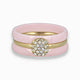 Roze keramiek ringenset - Gouden zirconia - Chique uitstraling - My Bendel