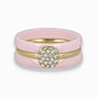 Roze keramiek ringenset - Gouden zirconia - Chique uitstraling - My Bendel