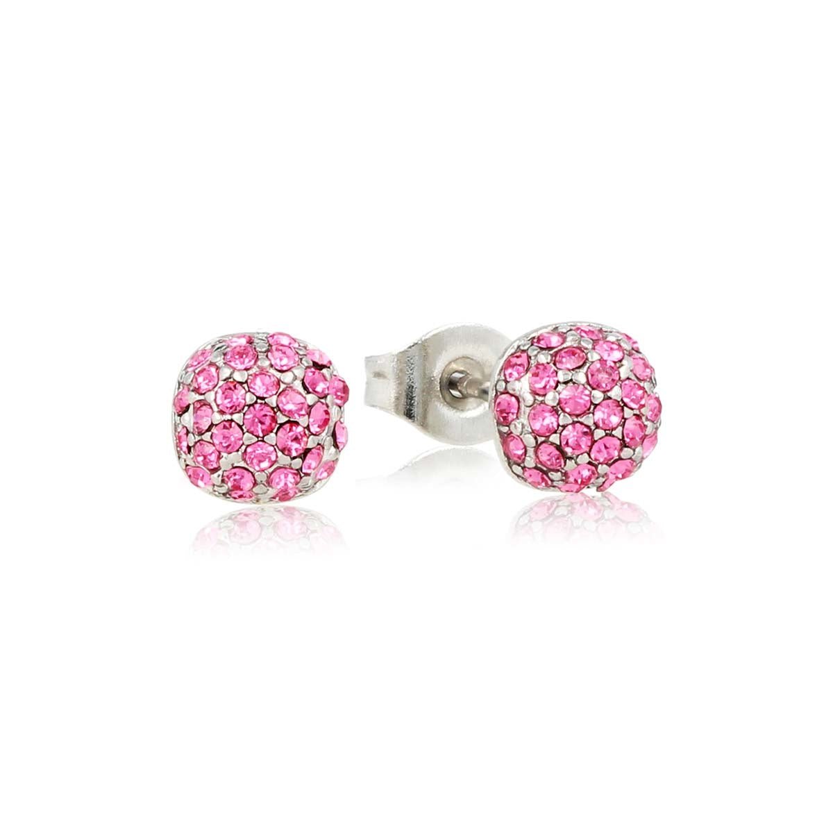 Roze Zirkonia: Zilveren Oorknopjes 6mm - My Bendel